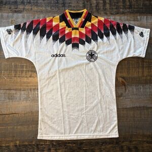 GERMANY HOME JERSEY ADIDAS 1994-96 World Euro Cup Futbol SHIRT Small Soccer UK
